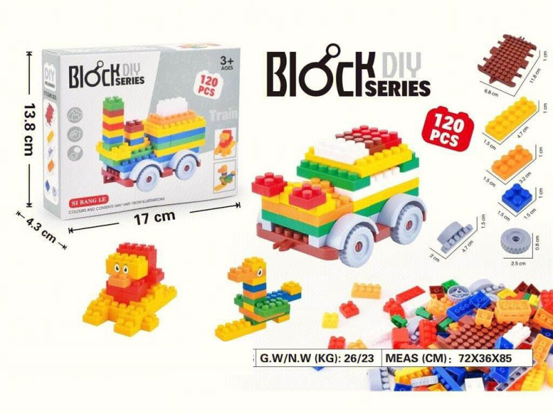 Color Box Small Particle Building Blocks, Children'S Building Block Toys, Educational Large Particle Brain-Stimulating, Versatile Assembly And Combination, 120 Pieces