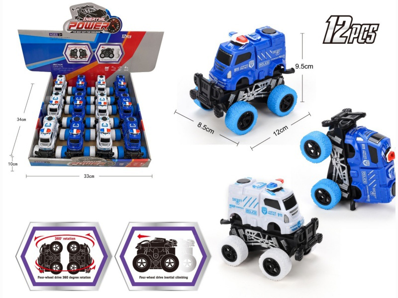 Inertial Rotating Police Car (12Pcs)
