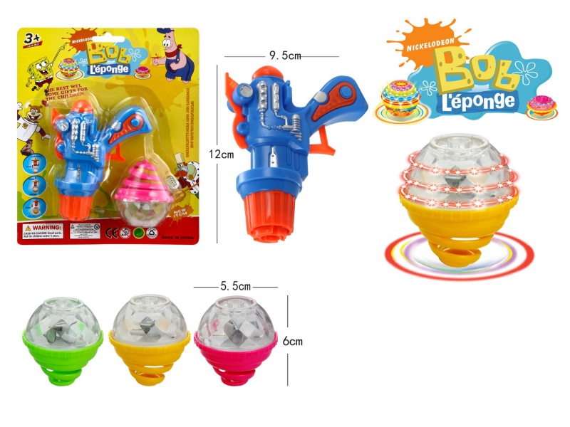 Top Gun Windup Top Toy With Light