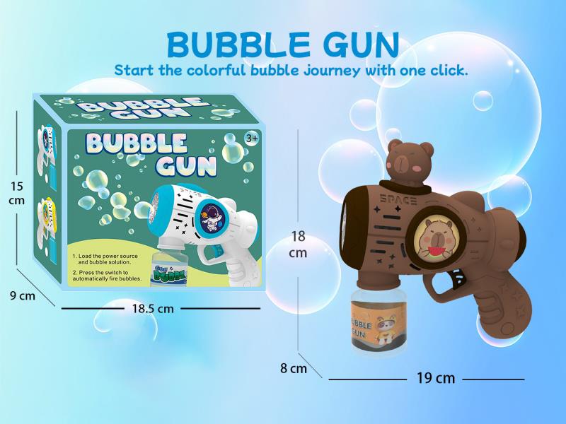 The Capibala Multi-Hole Automatic Bubble Gun (With Light) Has A Rear Projection Light