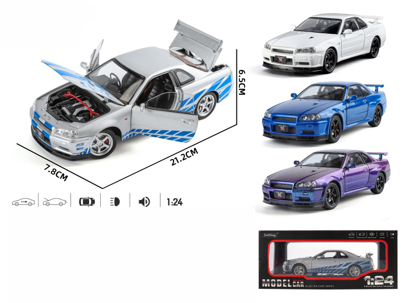 1:24 Streetcar Version GTR Alloy Car