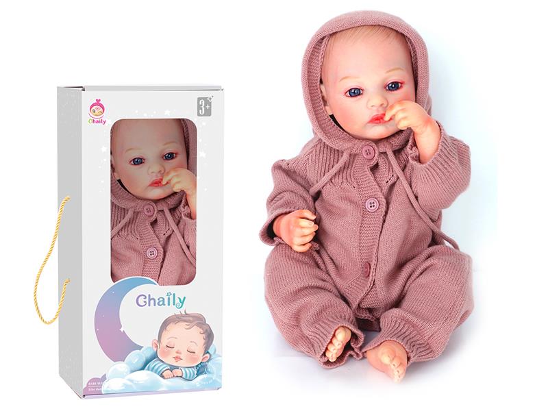 43cm Reborn Baby Doll With Diaper, Birth Card, Bottle, Magnetic Pacifier