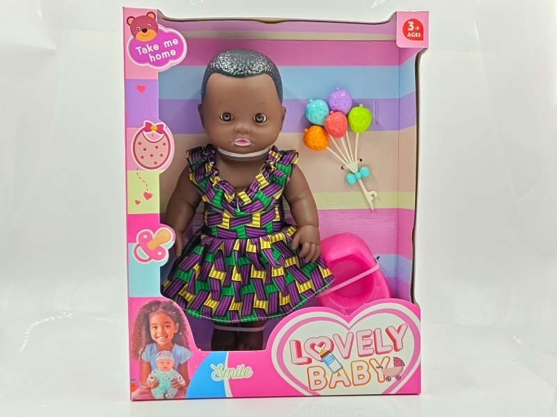 Vinyl black doll, newborn doll, 14-inch doll, simulation doll