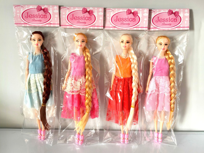 11-Inch 9-Joint Long-Haired Barbie Doll With Big Feet