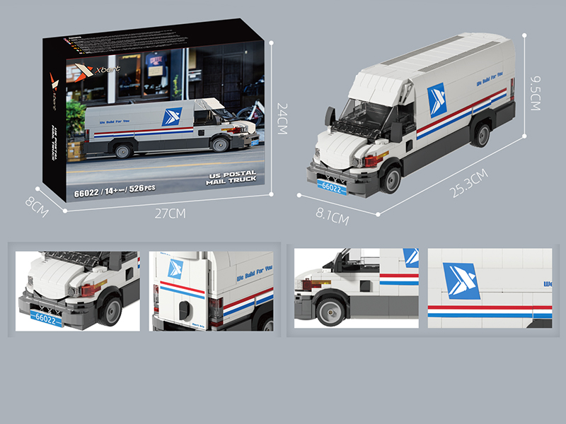 Lveco US Postal Mail Truck Model Building Blocks 526pcs