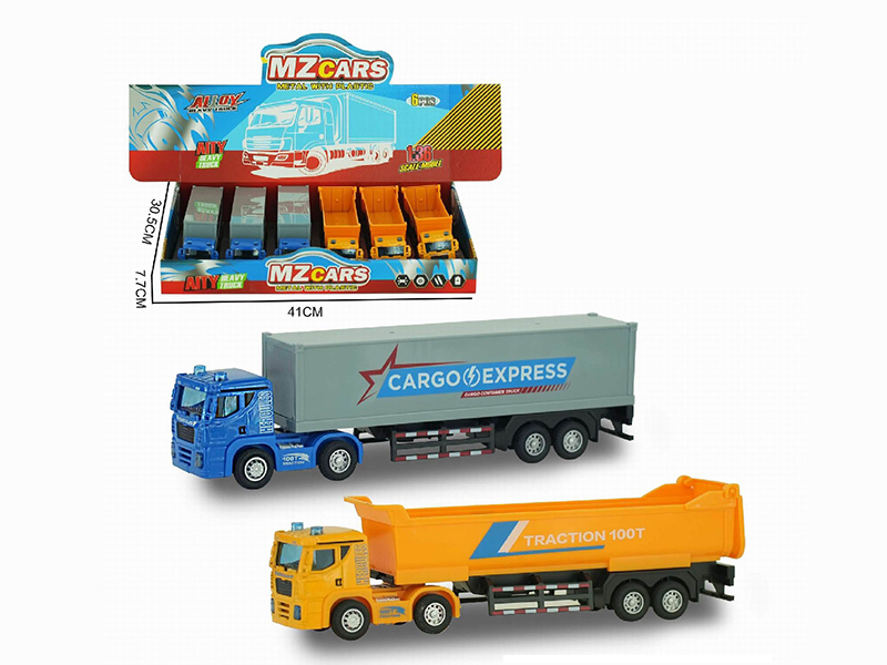 1:36 Pull Back Alloy Heavy Trucks 6pcs