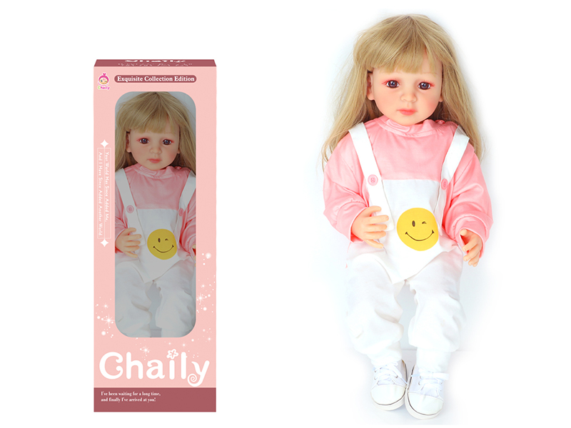 55CM Soft Glue High Simulation Baby Doll(Wig Sheath)With Diaper, Birth Card