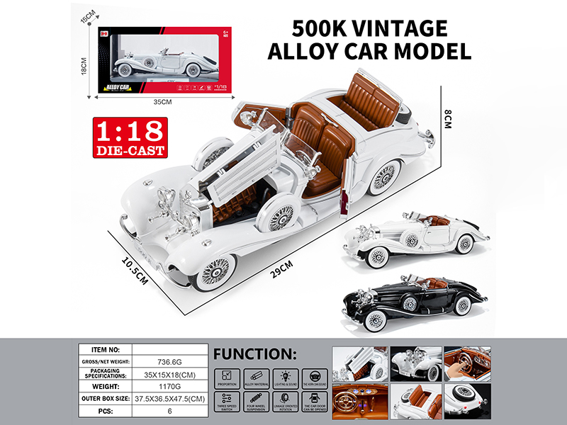 1:18 500K Alloy Vintage Car Model