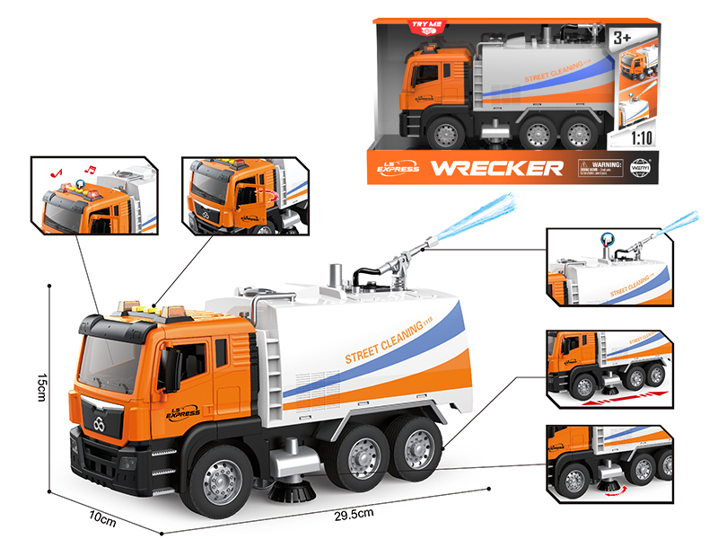 1:10 Friction Road Sprinkler(Open Door, Sound, Light, Pump)