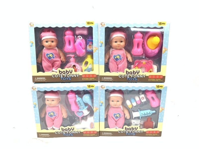 Four Mixed Sets Of 8-Inch Plush Dolls For "Play House"