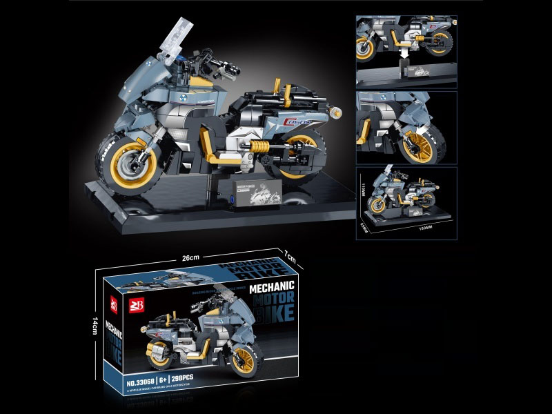 Building Blocks: 298 Pieces Motorcycle Series