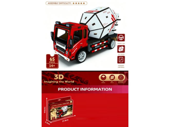 3D Jigsaw Puzzle Series: Mixer Truck