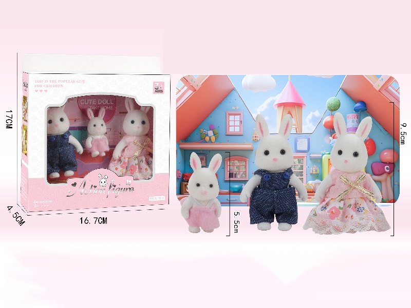 Cute Rabbit Plush Animal Set
