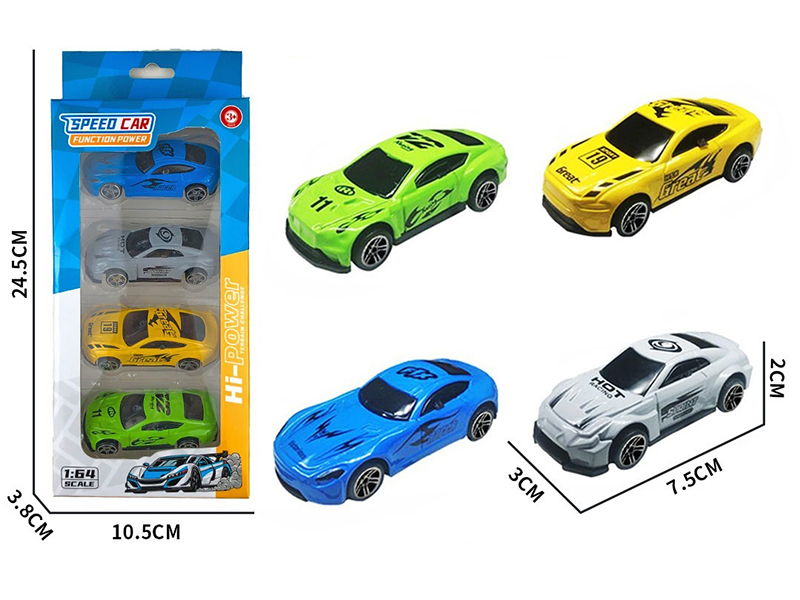 1:64 Slide Alloy Cars 4pcs