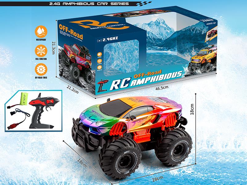 1:14 2.4G 4-Channel Remote Control 4WD 360° Rotating Lamborghini Amphibious Vehicle(Including Batteries)