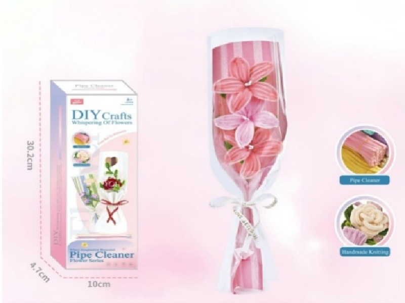 Diy Pink Starry Flower Twisted Stick Bouquet