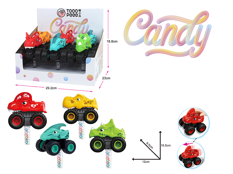 Friction Dinosaur Car Candy Toys 6pcs