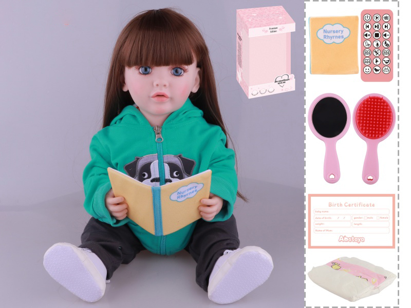 22-Inch Bionic Smart Rebirth Doll, Capable Of Bionic Shaking Of The Head, Raising Of The Hand, Mouth Movement To Speak, Intelligent Dialogue, Recording, Imitating The Tongue, Oral Skills, Dance Music