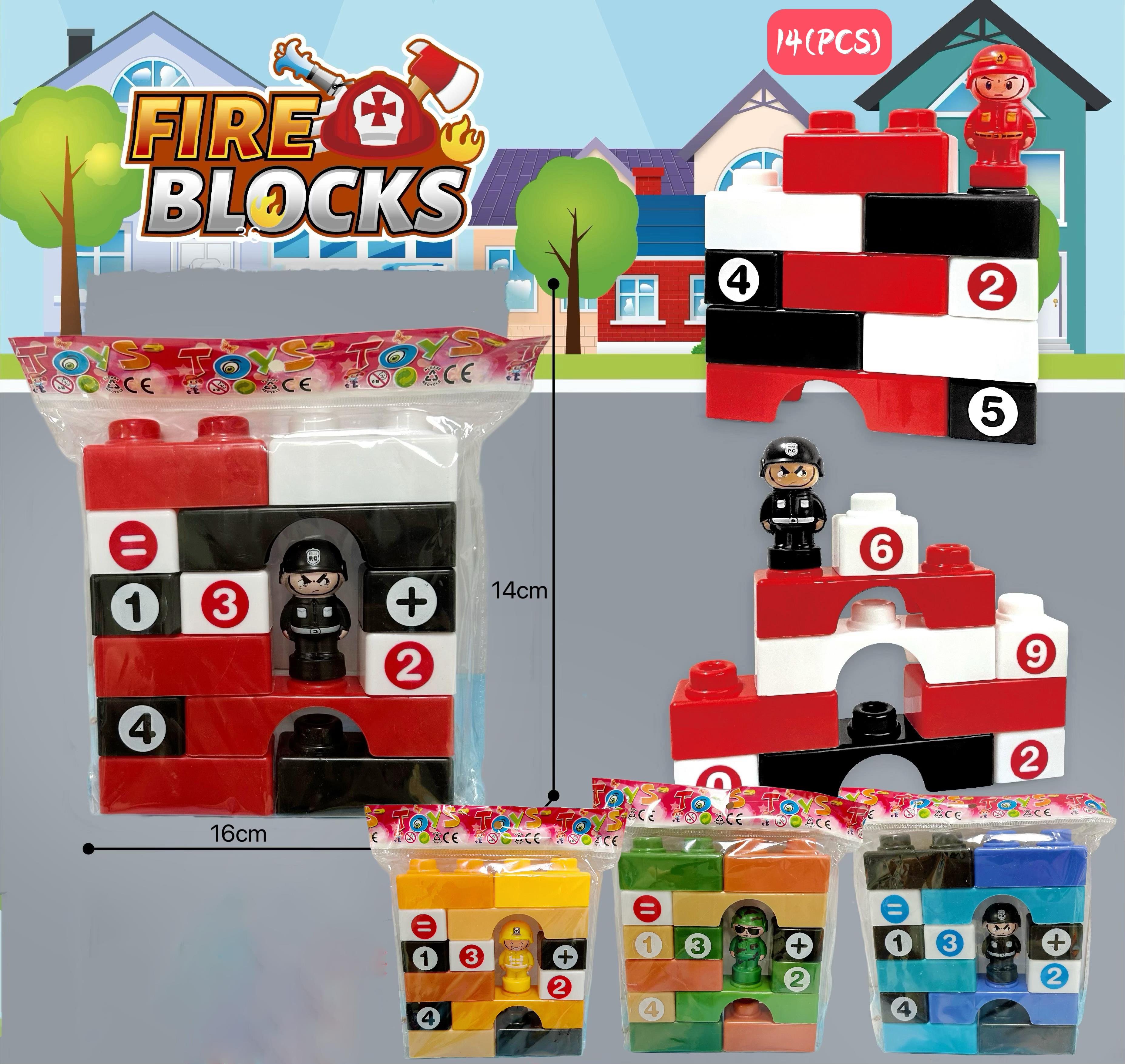 Large Particle Puzzle Building Blocks 14 Pcs