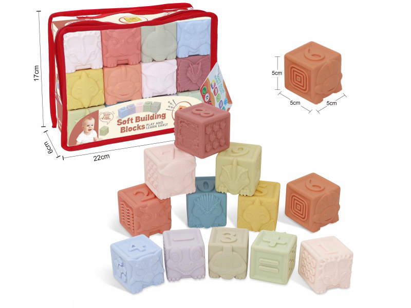Dinosaur & Numbers Soft Building Blocks 12pcs
