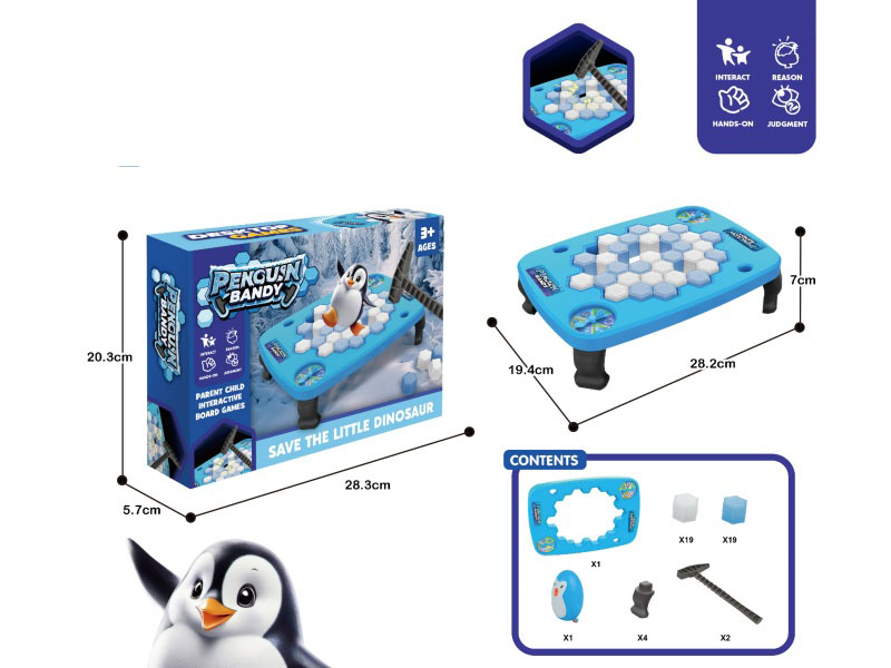 Puzzle Game: Save The Penguin And Break The Ice (Large Square)