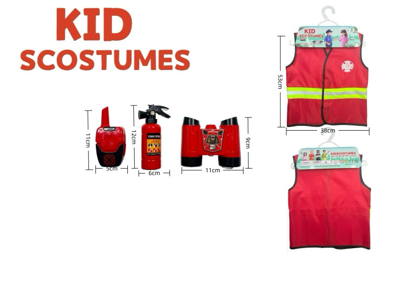 Diy Clothing Role-Playing Fire Safety Reflective Vest + 3-Piece Set (Thickened Version)