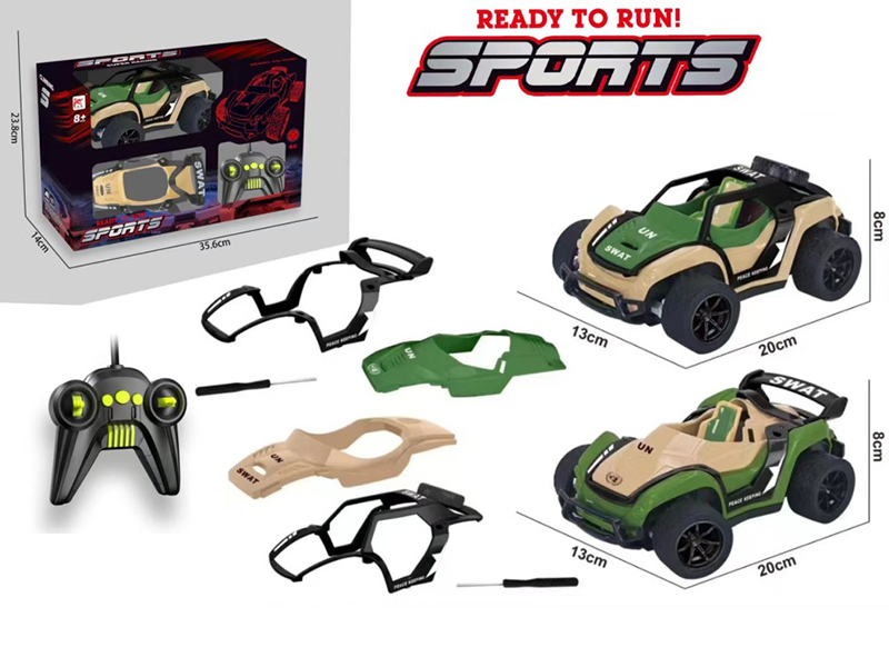 27Mhz 4-Channel Remote Control DIY Assembly Car(Not Included Batteries)