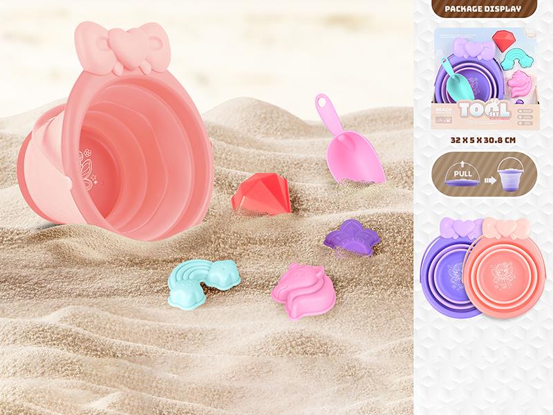 Fold Sand Bucket Set 6pcs