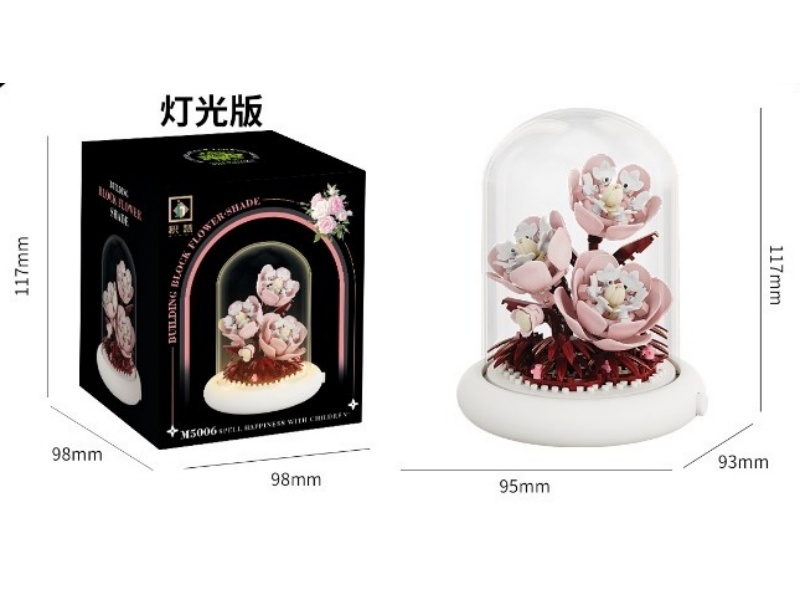 Building Blocks: 169 Pcs Of Peony Flower + Outer Light Base