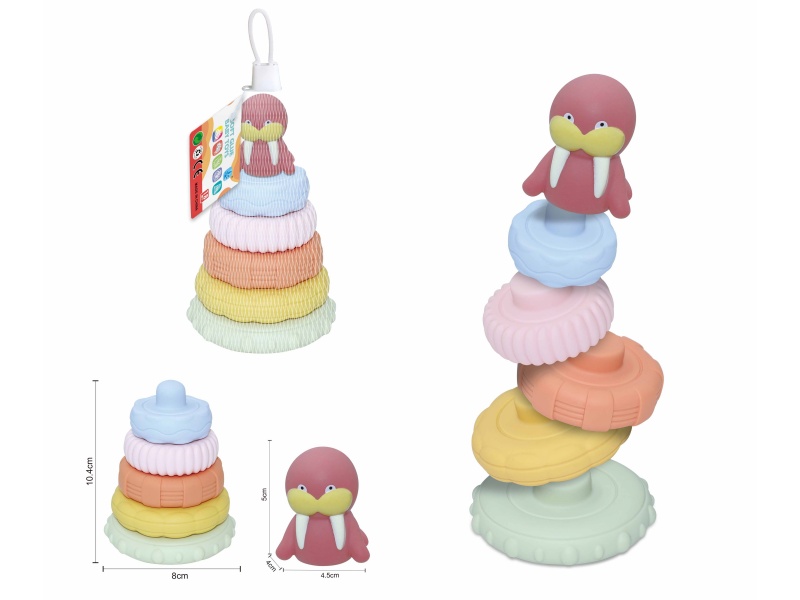 Soft Plastic Sea Animal Stacking Toy 6pcs