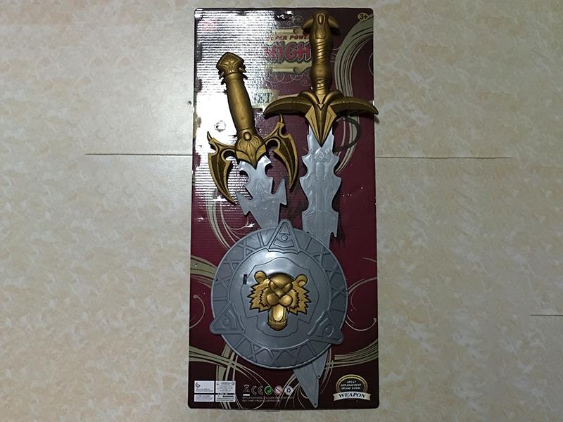 2 Solid Color Swords + Shield