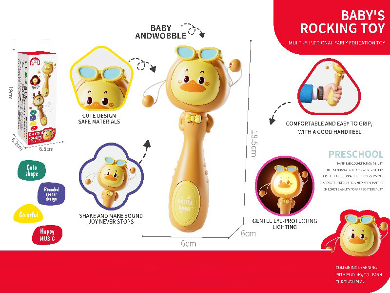 Sound And Light Glasses Duck Rocking Game Touch Rattle Drum