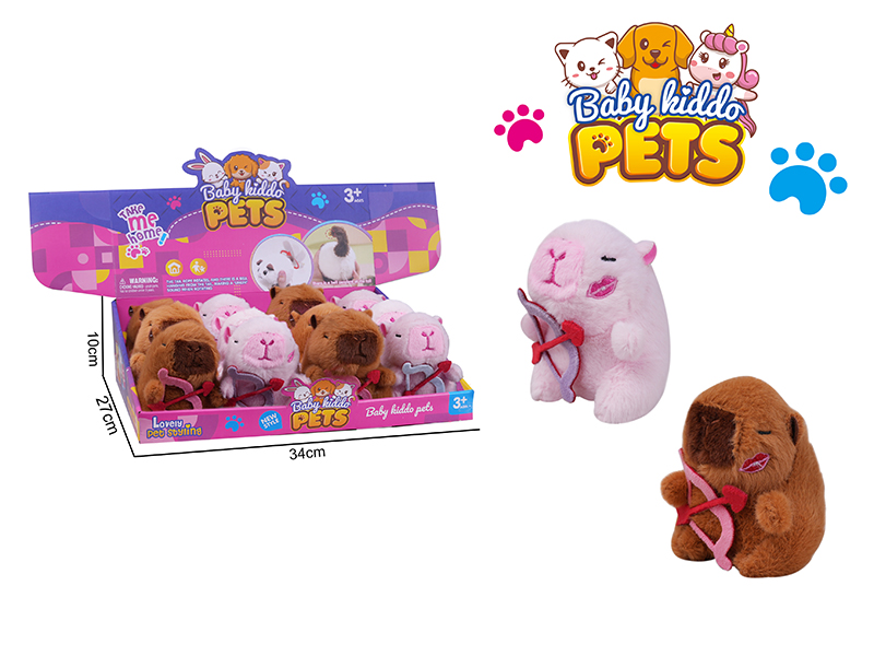 Valentine's Day Plush Capybara Cupid Keychain Pendant 12PCS