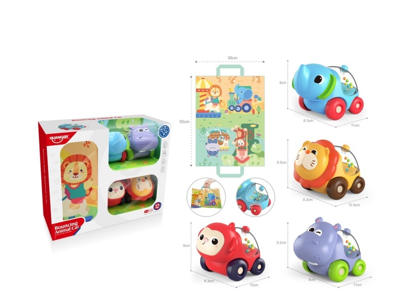 Cartoon Animal Coasters (4 Pieces)+ Storage Bag