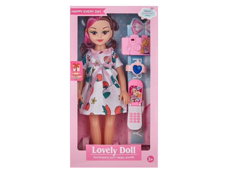 Window Box 18-Inch Hollow Music Ic, Fashionable Big-Eyed Girl Fat Boy Doll With Camera, Bracelet And Mobile Phone