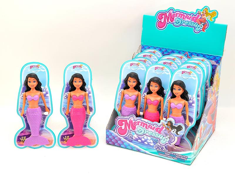 Wind Up Wag Tail Pearly Lustre Mermaid Set(7 Inch)12pcs