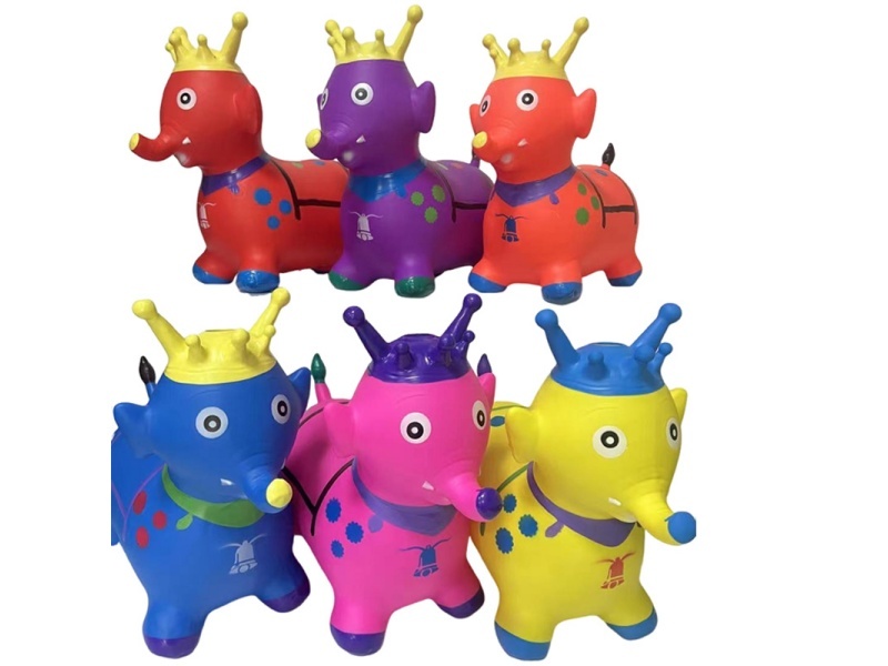 Inflatable Painted Crown Elephant With Flash Music