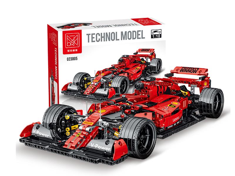 1:10 Red F1 Racing Car Building Blocks 1200pcs