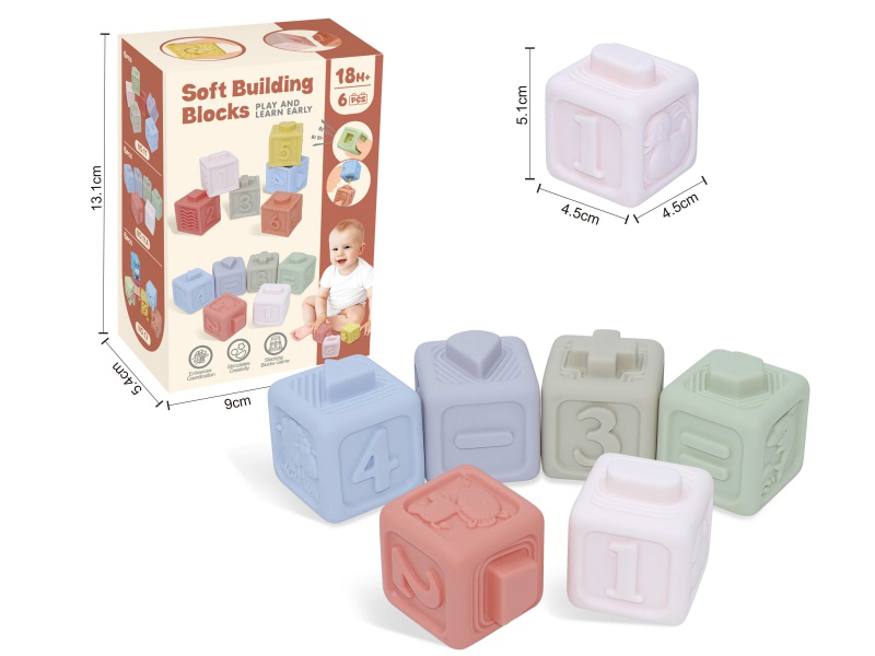 Ocean & Numbers Soft Building Blocks 6pcs