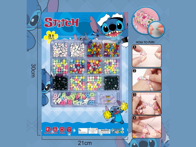 Stitch Diy Beaded Jewelry Bow With Multiple Colored Beaded Ribbons And 2 Threads