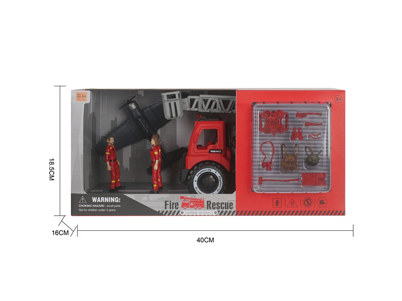 A Mixed Set Of Two Items: Sliding Fire Engine, Character, Aircraft And Accessories