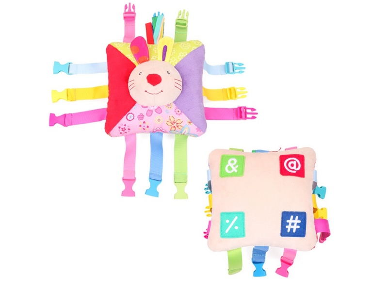 Rabbit Intelligence Baby Color Recognition Plush Clasp Toy