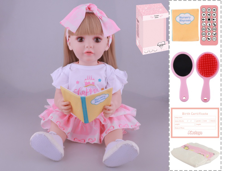 22-Inch Bionic Smart Rebirth Doll, Capable Of Bionic Shaking Of The Head, Raising Of The Hand, Mouth Movement To Speak, Intelligent Dialogue, Recording, Imitating The Tongue, Oral Skills, Dance Music