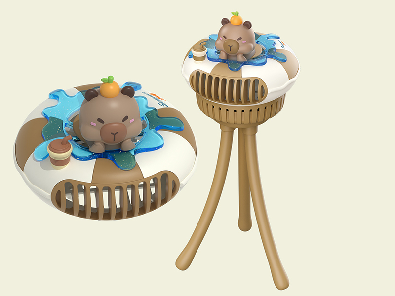 Cute Pet Swim Ring Stroller Fan(Capybara)