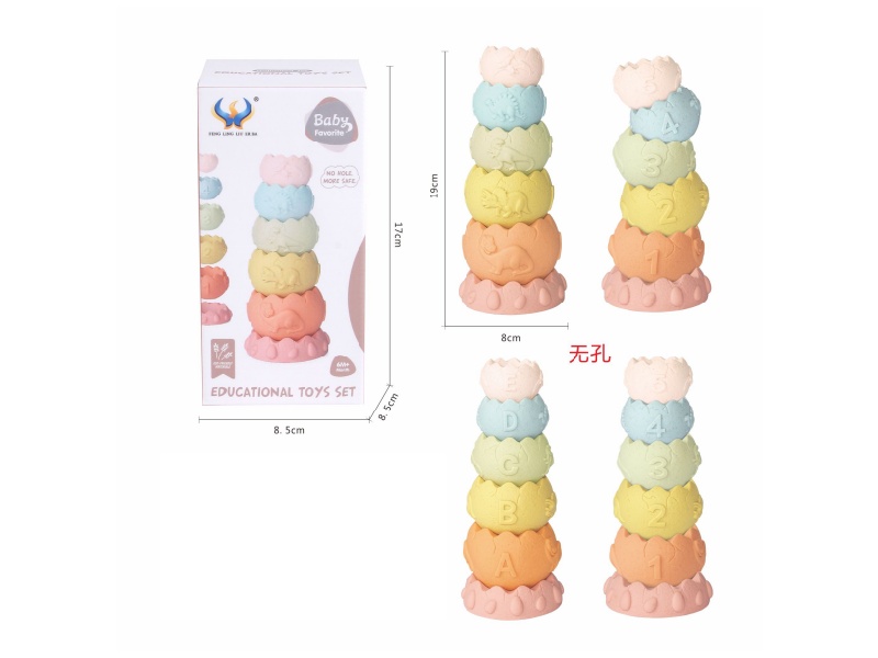 6PCS Dinosaur Numbers Stacked Blocks