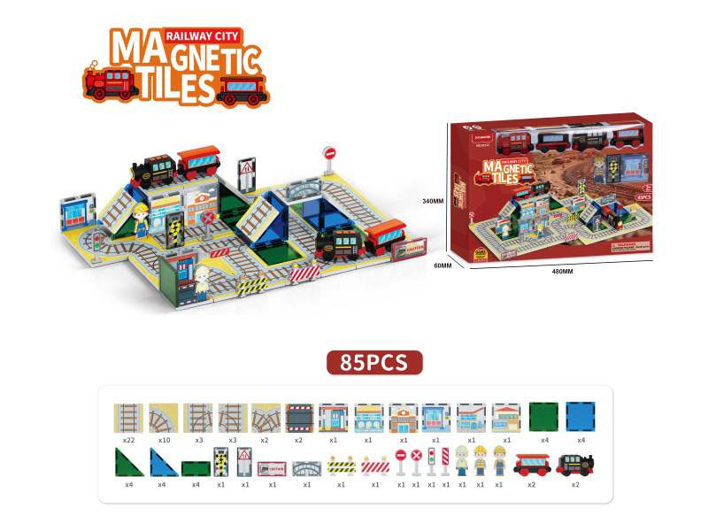 Building Blocks: Train And Railway Theme Series: 85 Pieces Of Accessories