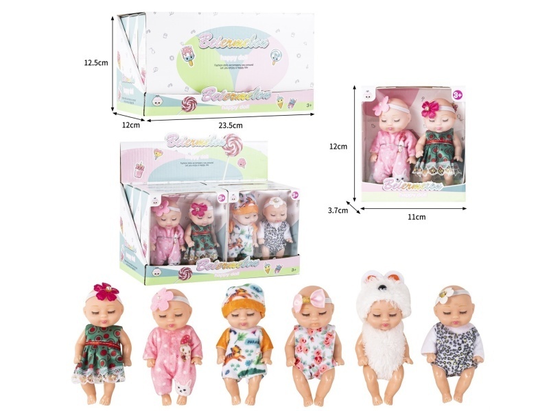 4-Inch Solid 2-Person Sleeping Doll (6 Boxes)