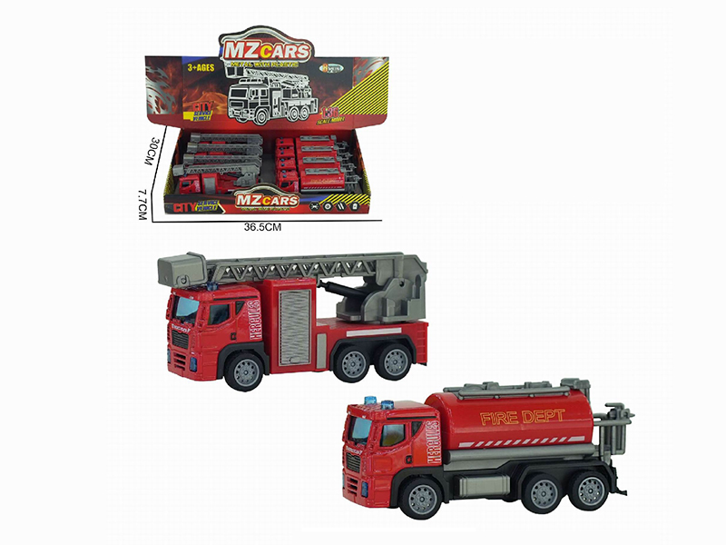 1:36 Pull Back Alloy Fire Engines  8pcs