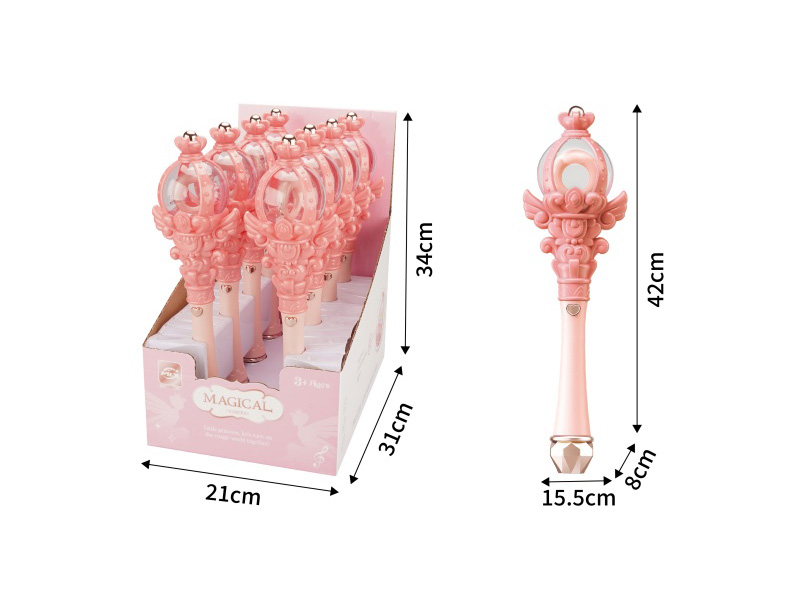 Girl's Electric Magic Wand With Sound And Light, Music(Solid Color)8PCS
