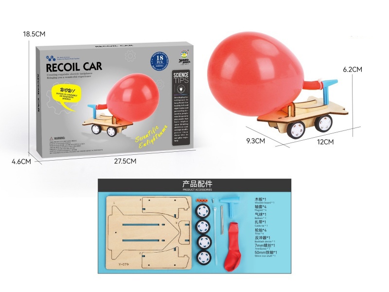 Wooden Science And Education Small Experiment - Backwash Vehicle (18Pcs)